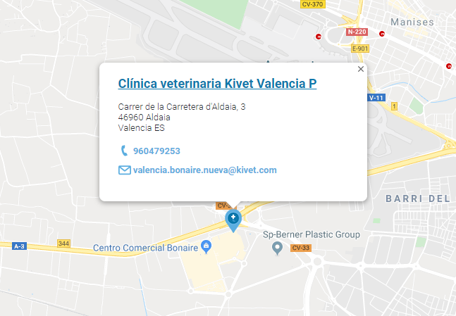 Mapa de clínica Kivet Valencia