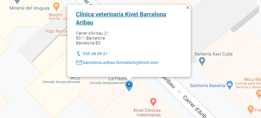 Clínica veterinaria Kivet Barcelona Aribau