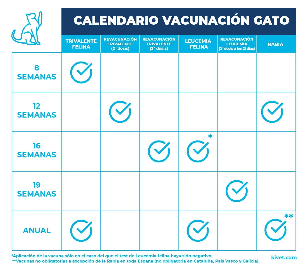Calendario de vacunas para gatos